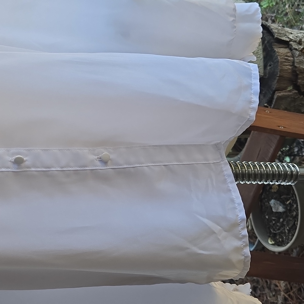 David Benjamin White Vintage Blouse With Floral Embroidery Accent At Bodice - Picture 7 of 15